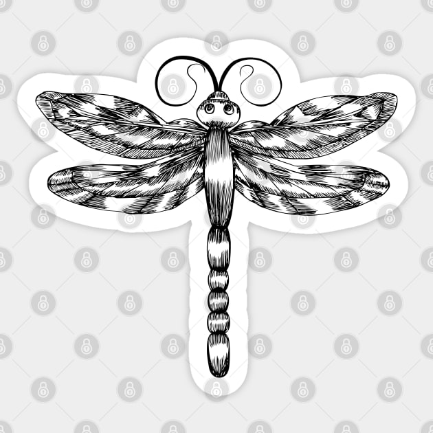 Dragonfly Hand Drawn Sticker by KC Happy Shop